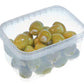 Grüne Olive gefüllt mit Knoblauch